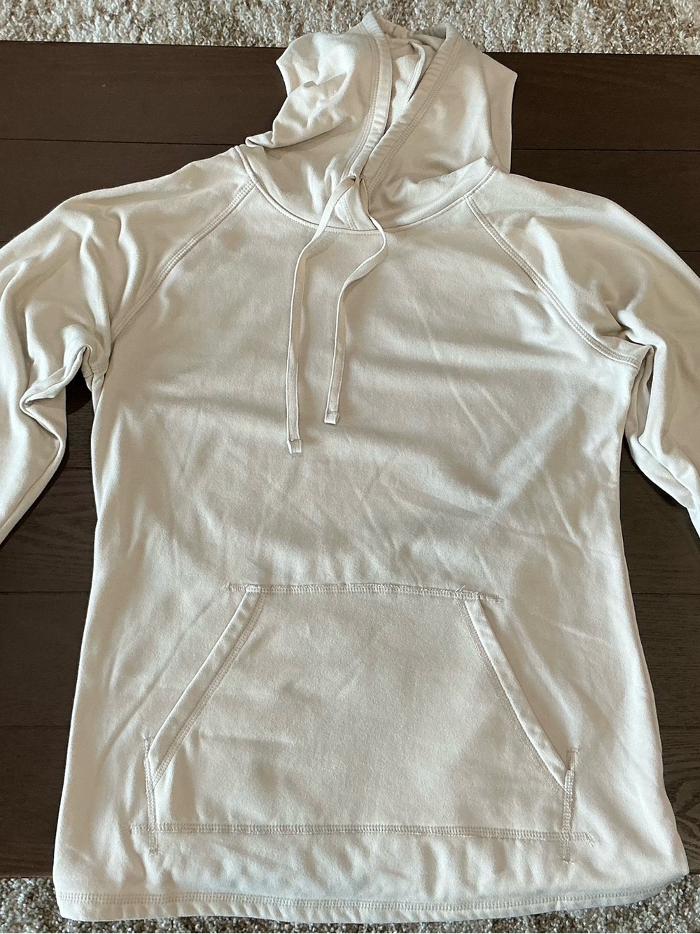 Women’s Light Beige Pullover Hoodie - Casual Everyday Comfort